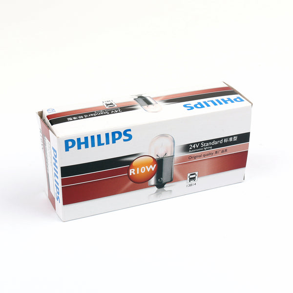 10PCS For Philips 13814 24V 10W R10W BA15s Standard Singaling Lamp Bulbs Generic