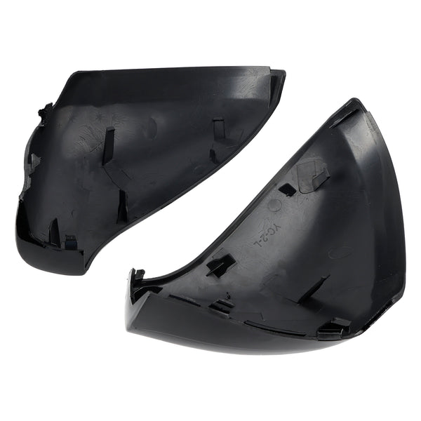 Side Mirror Covers Rearview Housing Bright Black for Peugeot 207 Hatchback