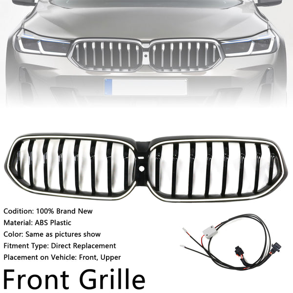 2020-2025 BMW 6 Series G32 Glossy Black Front Kidney Grill Grille Generic