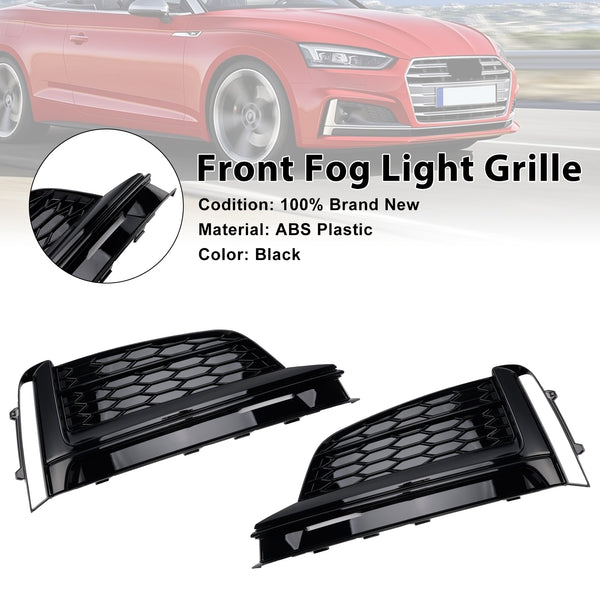 Front Bumper Fog Light Grille Cover Grill Fit Audi A5 S-Line S5 2018-2019