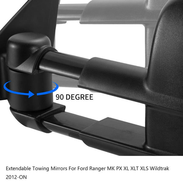 2012+ Ford Ranger MK PX XL XLT XLS Wildtrak Extendable Towing Mirrors Generic