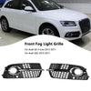 2013-2017 Audi Q5 S-Line SQ5 Black Chrome Front Bumper Fog Light Grille 8R0807682N 8R0807681S Generic