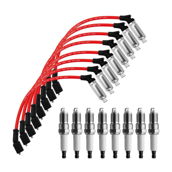 2007-2008 Chevrolet Avalanche 6.0L V8 8x Spark Plugs +Wires 10.5mm Set 19299585 41962 Generic