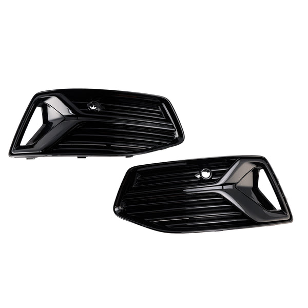 2PCS Front Bumper Fog Light Cover Grill Grille Fit Audi A6 C8 2019-2023