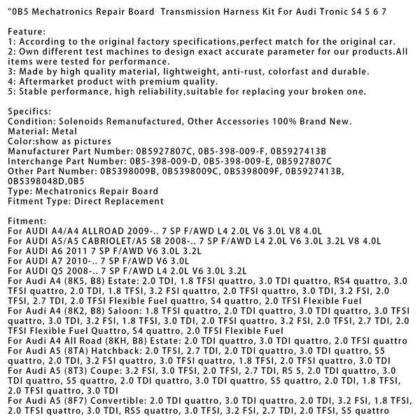 0B5 Mechatronics Repair Board  Transmission Harness Kit For Audi Tronic S4-7