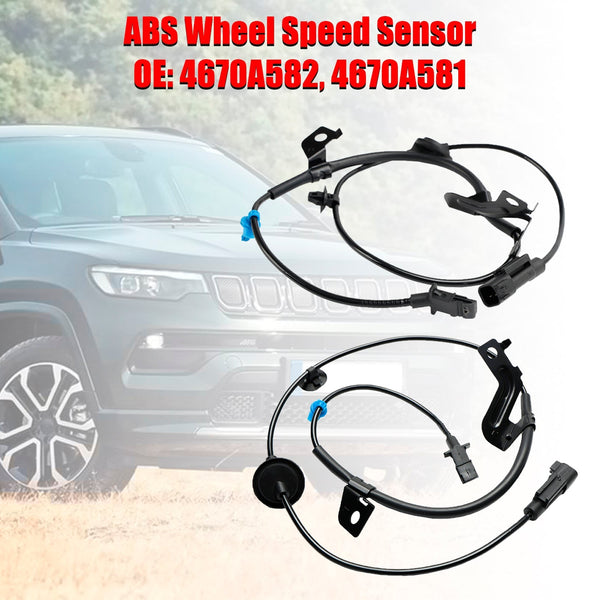 2010-2011 Dodge Caliber 2.2 CRD Hatchback 2Pcs Rear Left&Right ABS Wheel Speed Sensor 4670A582 4670A581 Generic