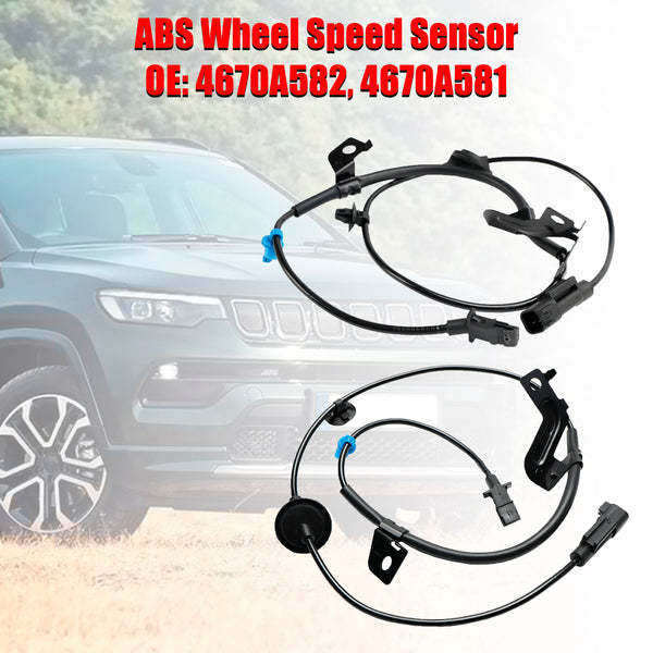 2006-2009 Dodge Caliber 1.8 Hatchback 2Pcs Rear Left&Right ABS Wheel Speed Sensor 4670A582 4670A581 Generic