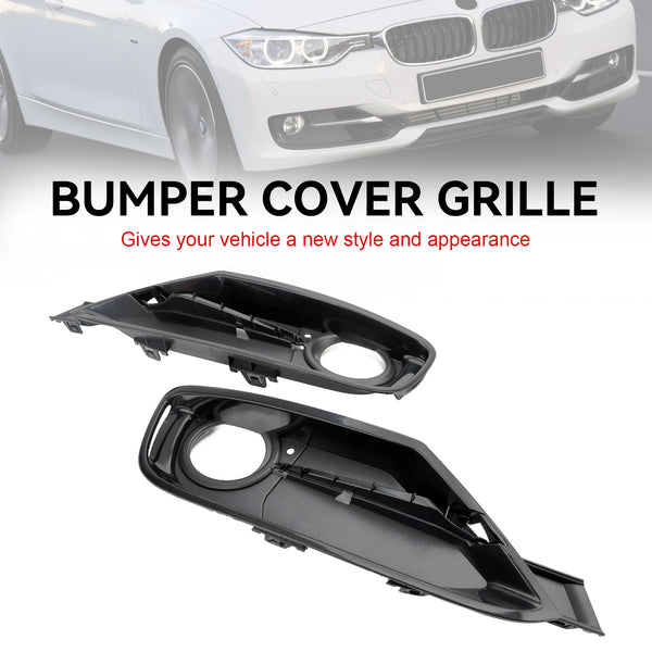 2013-2015 BMW 320i 320i xDrive 2.0L L4-Gas 2PCS Front Bumper Fog Light Grille Covers 51117300739 51117300740 Generic