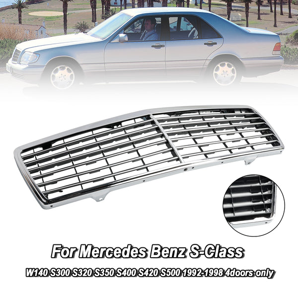 1992-1998 Benz S-Class W140 S300 S320 S350 S400 S420 S500 4doors Chrome Front Bumper Grill Generic