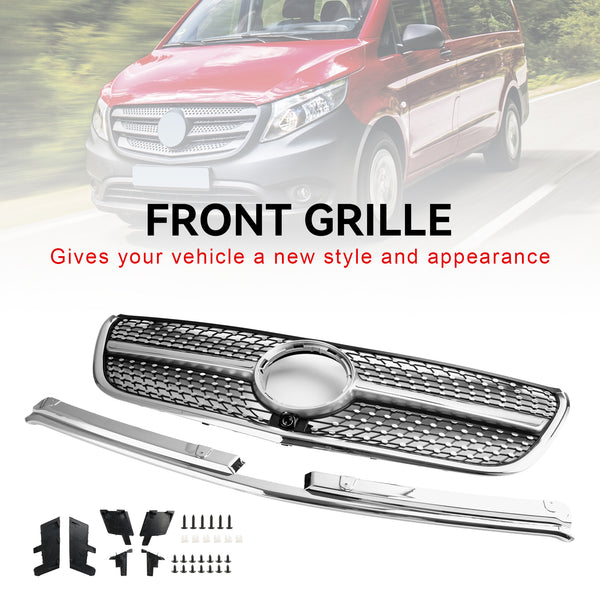 2015-2019 Mercedes Benz Vito W447 GT Stlye Diamond Front Bumper Grill Grille Generic