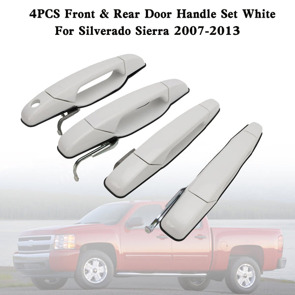 2010-2013 Cadillac Escalade Hybrid Platinum Sport Utility 4PCS Front & Rear Door Handle Set White 284053446 84053444 20954826 25890276 Generic