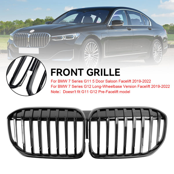 2019-2022 BMW 7 Series G11 G12 Gloss Black Front Grill Grille Single Slat Generic