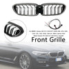 2017-2020 BMW 5 Series G30 G31 Double Slat Front Kidney Grille Gloss Black Generic