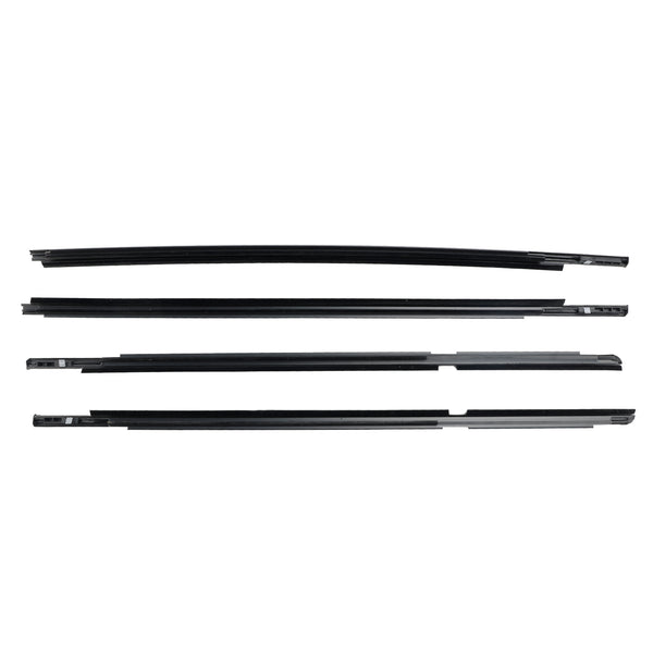 2005-2011 Toyota Yaris (NCP90, NCP91, KSP90, ZSP90) 4pcs Outer Door Glass Weatherstrip Moulding 68160-52110 68210-52110 Generic