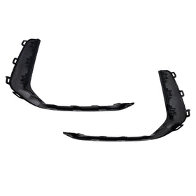 2PCS Front Fog Light Lamp Trim Fit Audi A6 C8 S-Line S6 2019-2023 Black