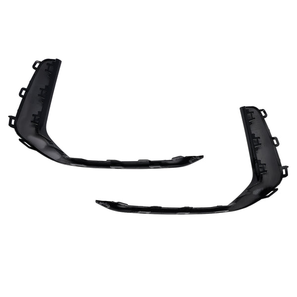 2PCS Front Fog Light Lamp Trim Fit Audi A6 C8 S-Line S6 2019-2023 Black