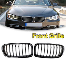 g]2012-2019 BMW 3 Series F30 F31 F35 Gloss Black Front Kidney Grill 51137263481 51137263482 Generic