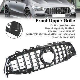 2020-2024 Benz CLA-CLASS W118 C118 Black Front Bumper Grille Grill Generic