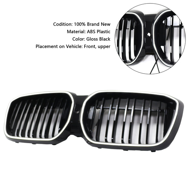 2022-2024 BMW IX3 G08 LCI Double Slat Black Front Kidney Grill Grille Generic