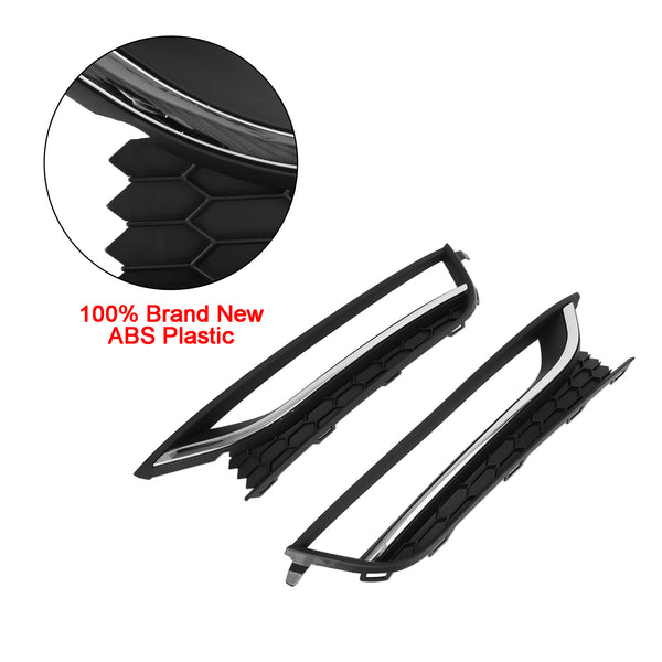 2012-2015 Volkswagen Passat 2Pcs Front Driving Fog Light Cover Black & Chrome Generic