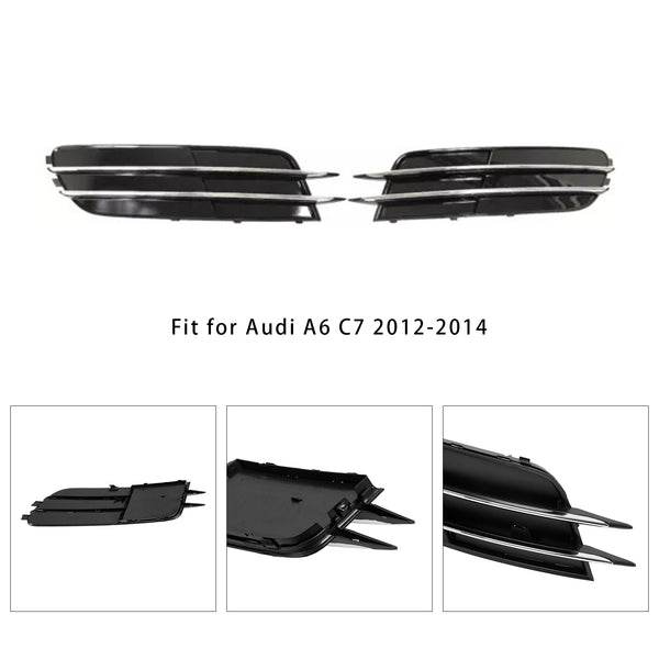 2012-2014 Audi A6 C7 Car Front Side Lower Bumper Grille Fog Light Grille 4G0807681 4G0807682 Generic