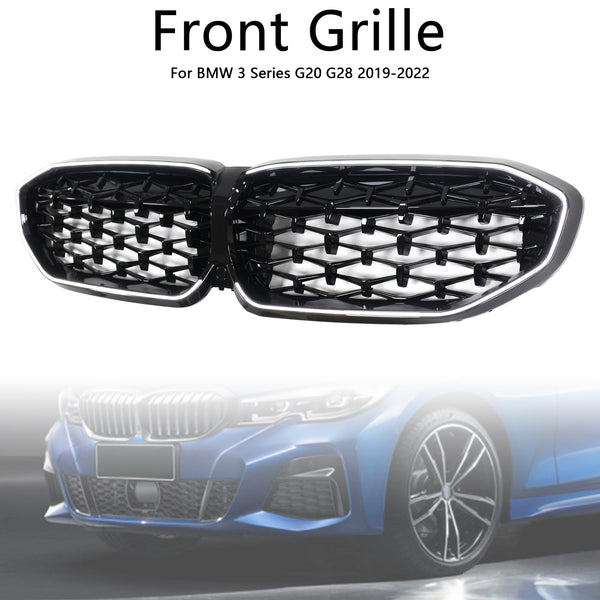 2019-2022 BMW 3 Series G20 Black Diamond Kidney Grille Grill 51138072085 Generic