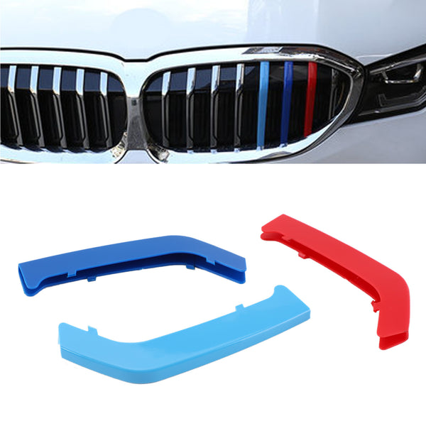 BMW 3 Series ( 8 Grilles One Side ) Tri-Colour Front Grille Grill Cover Strips Clip Trim Generic