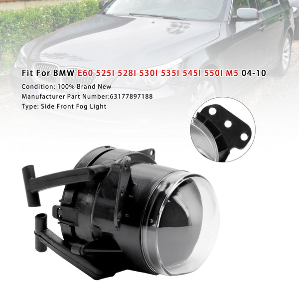 1X Left Fog Light For BMW E60 525I 528I 530I 535I 545I 550I M5 04-10 63177897187