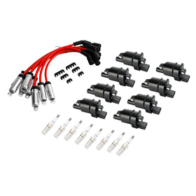 8x Ignition Coil+Spark Plug+ Wire UF414 CUF414 12573190 GN10165 For GMC Silverado 1500 Tahoe 5.3L Generic