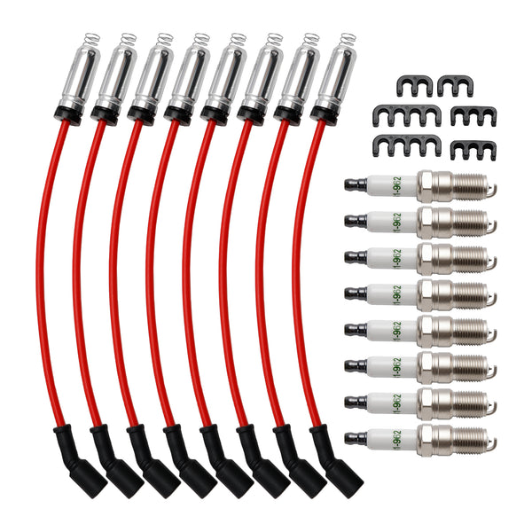 2007-2008 GMC Yukon 4.8L 5.3L 6.2L V8 8x Spark Plugs +Wires 10.5mm Set 19299585 41962 Generic