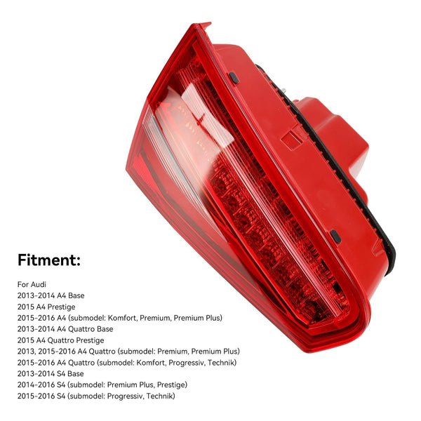 2015-2016 Audi A4 Quattro (submodel: Komfort, Progressiv, Technik) Rear Tail Light Lamp 8K5945102AC Generic