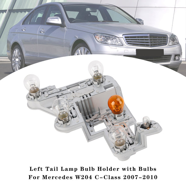 2007-2010 Mercedes Benz W204 C-Class Left+Right Tail Lamp Bulb Holder with Bulbs A2048201500 A2048201600 Generic
