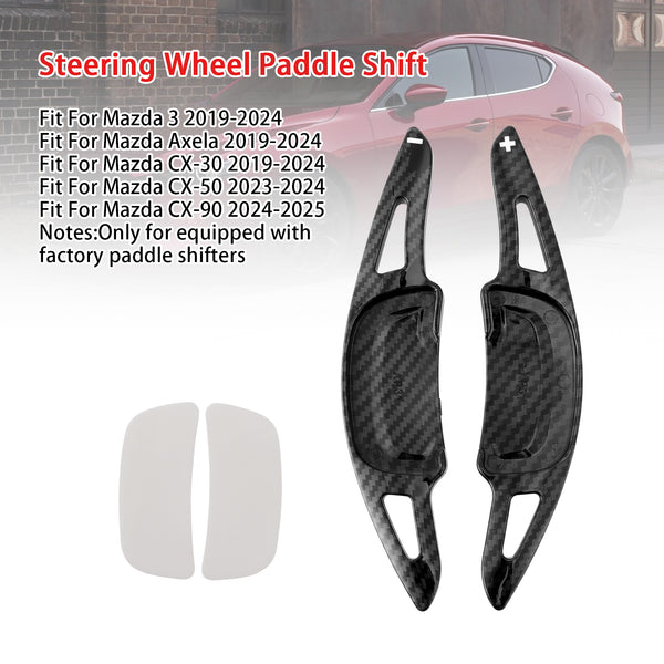 Carbon Look Steering Wheel Paddle Shifter Extension For Mazda 3 CX-30