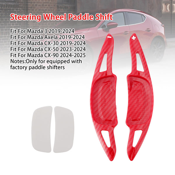 Carbon Look Steering Wheel Paddle Shifter Extension For Mazda 3 CX-30