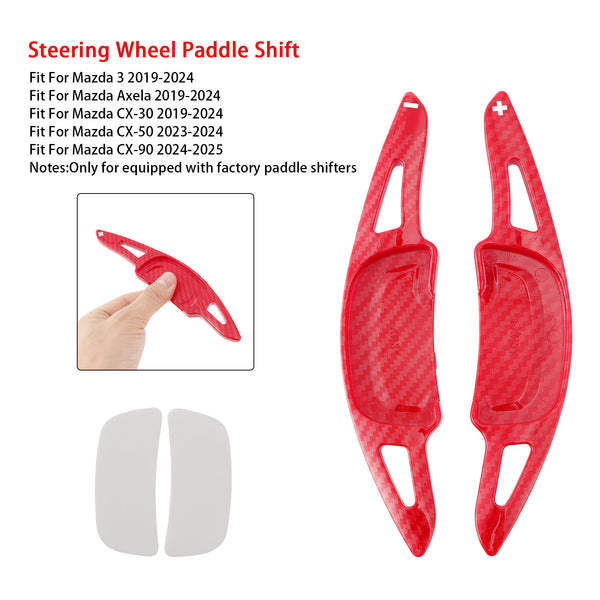 Carbon Look Steering Wheel Paddle Shifter Extension For Mazda 3 CX-30