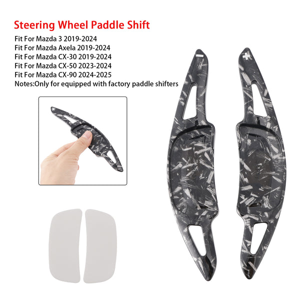Carbon Look Steering Wheel Paddle Shifter Extension For Mazda 3 CX-30
