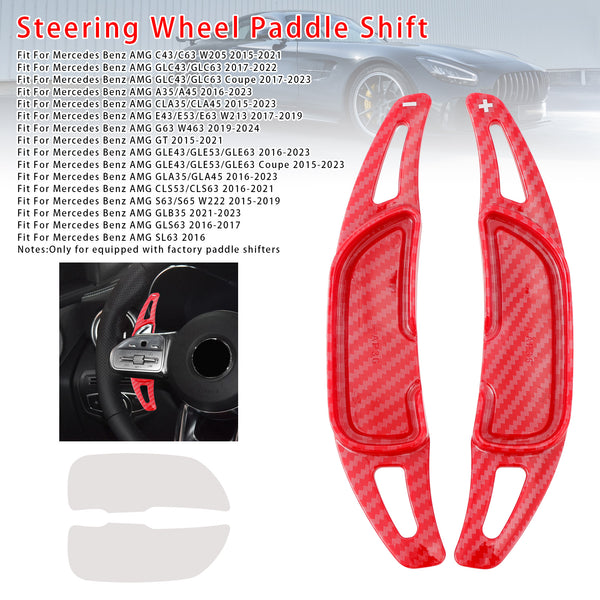 Carbon Look Steering Wheel Paddle Shifter Extension For Mercedes Benz AMG