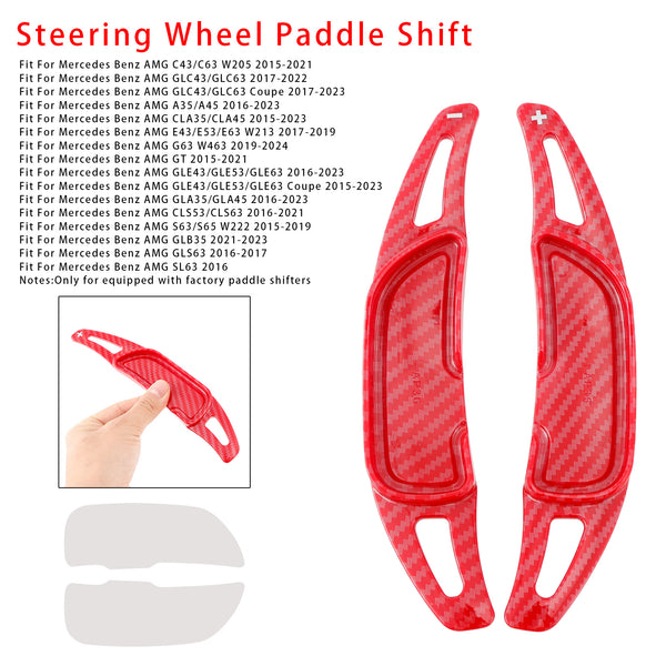Carbon Look Steering Wheel Paddle Shifter Extension For Mercedes Benz AMG