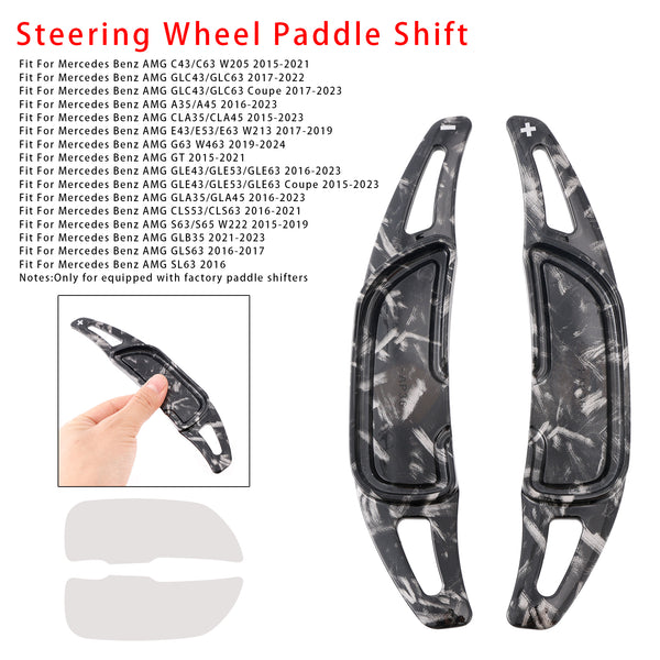 Carbon Look Steering Wheel Paddle Shifter Extension For Mercedes Benz AMG