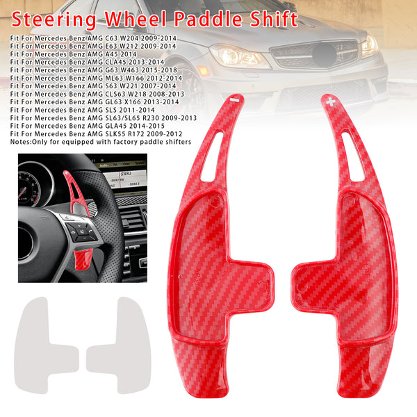 Carbon Look Steering Wheel Paddle Shifter Extension For Mercedes Benz AMG C63