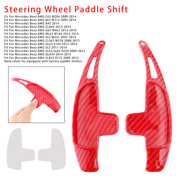 Carbon Look Steering Wheel Paddle Shifter Extension For Mercedes Benz AMG C63