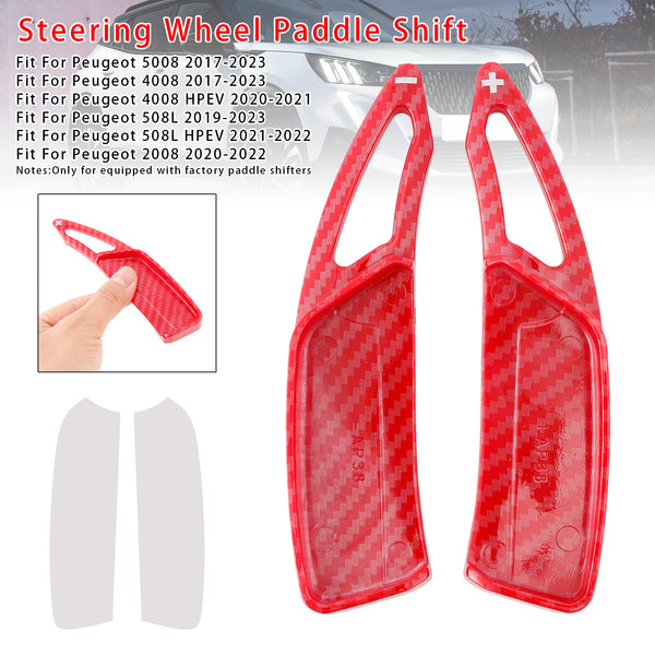 Carbon Look Steering Wheel Paddle Shifter Extension For Peugeot 17-23