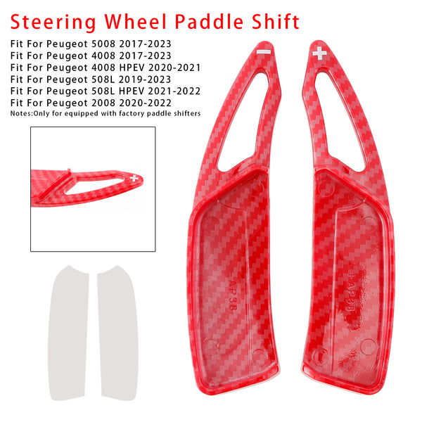 Carbon Look Steering Wheel Paddle Shifter Extension For Peugeot 17-23