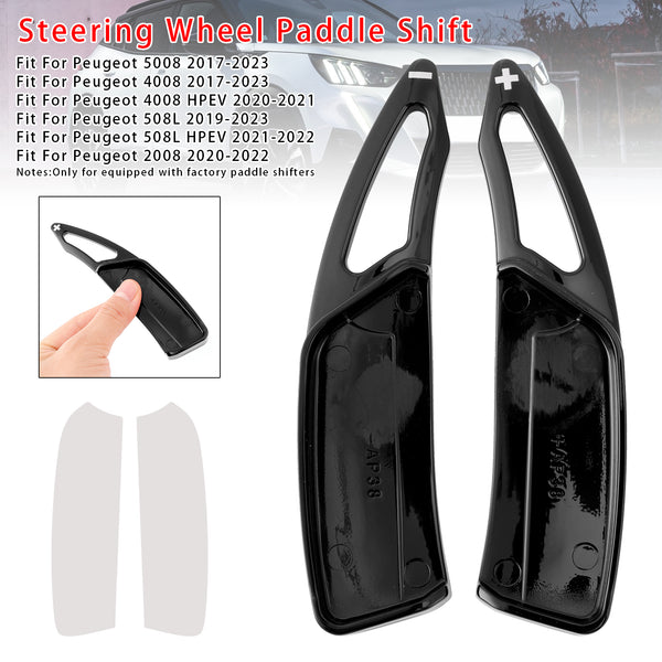 Carbon Look Steering Wheel Paddle Shifter Extension For Peugeot 17-23
