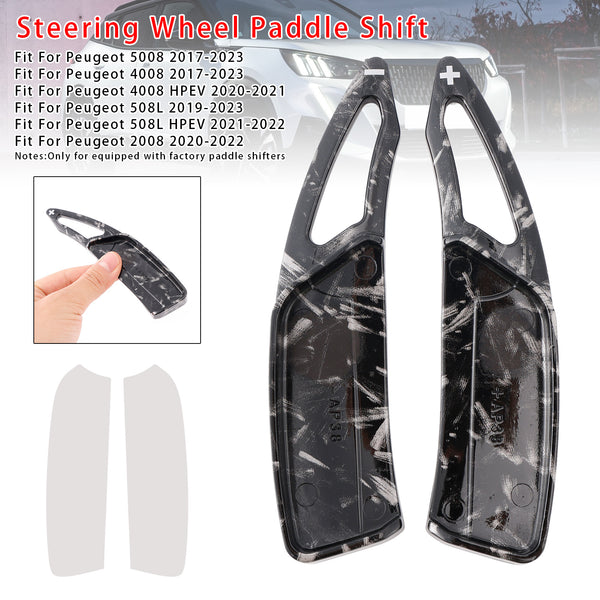 Carbon Look Steering Wheel Paddle Shifter Extension For Peugeot 17-23