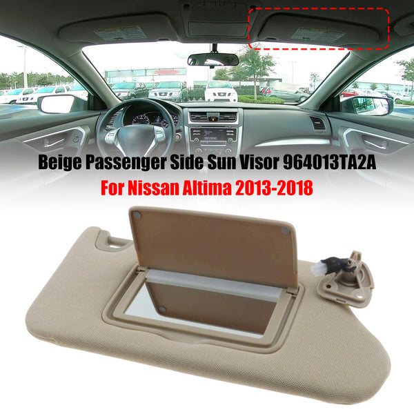 Beige Driver Side Sun Visor 964013TA2A For Nissan Altima 2013-2018