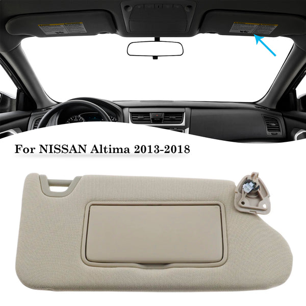 Beige Driver Side Sun Visor 964013TA2A For Nissan Altima 2013-2018