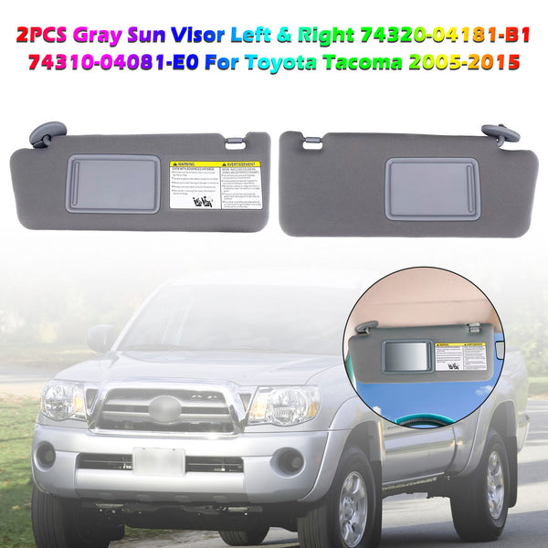 Gray Left Side Sun Visor 74320-04181-B1 For Toyota Tacoma 2005-2015