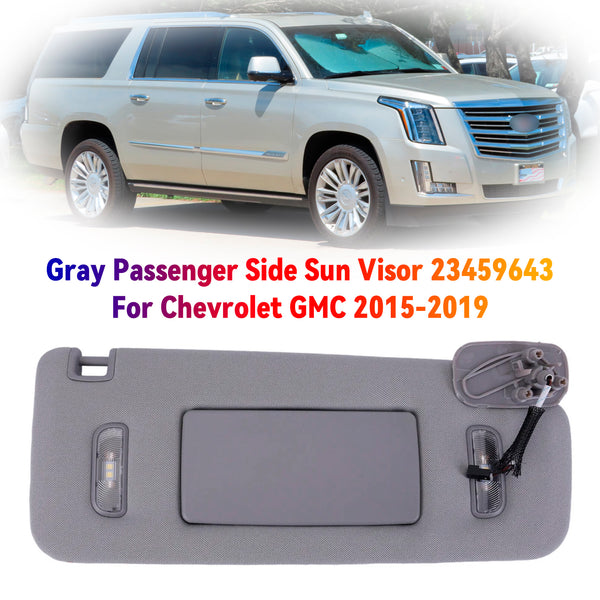 Gray Left Side Sun Visor 22870346 For Chevrolet GMC 2015-2019