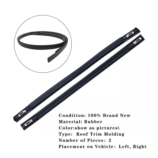 2012-2015 Honda Civic 4 Doors Civic Sedan 2PCS Roof Drip Molding Trim Left & Right Side 74316-TR0-A01 74306-TR0-A01Rubber Generic